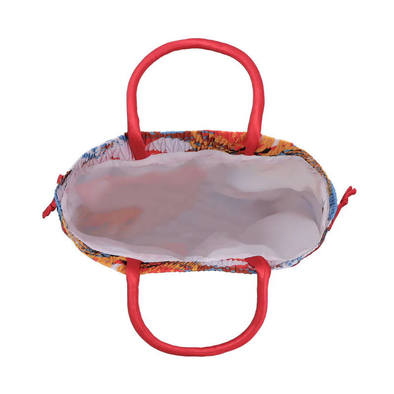 Bolso tipo pouch plisado con cordón NaRaYa
