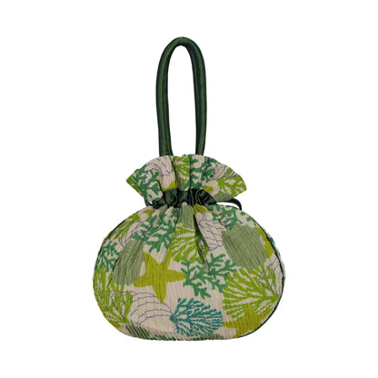 Bolso tipo pouch plisado con cordón NaRaYa